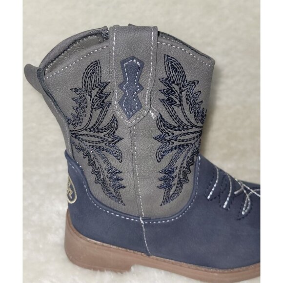 Cowboy Boots Square Toe TODDLER SIZE 7 Faux Leather By Pawz Stepping Stones NEW - Picture 4 of 7